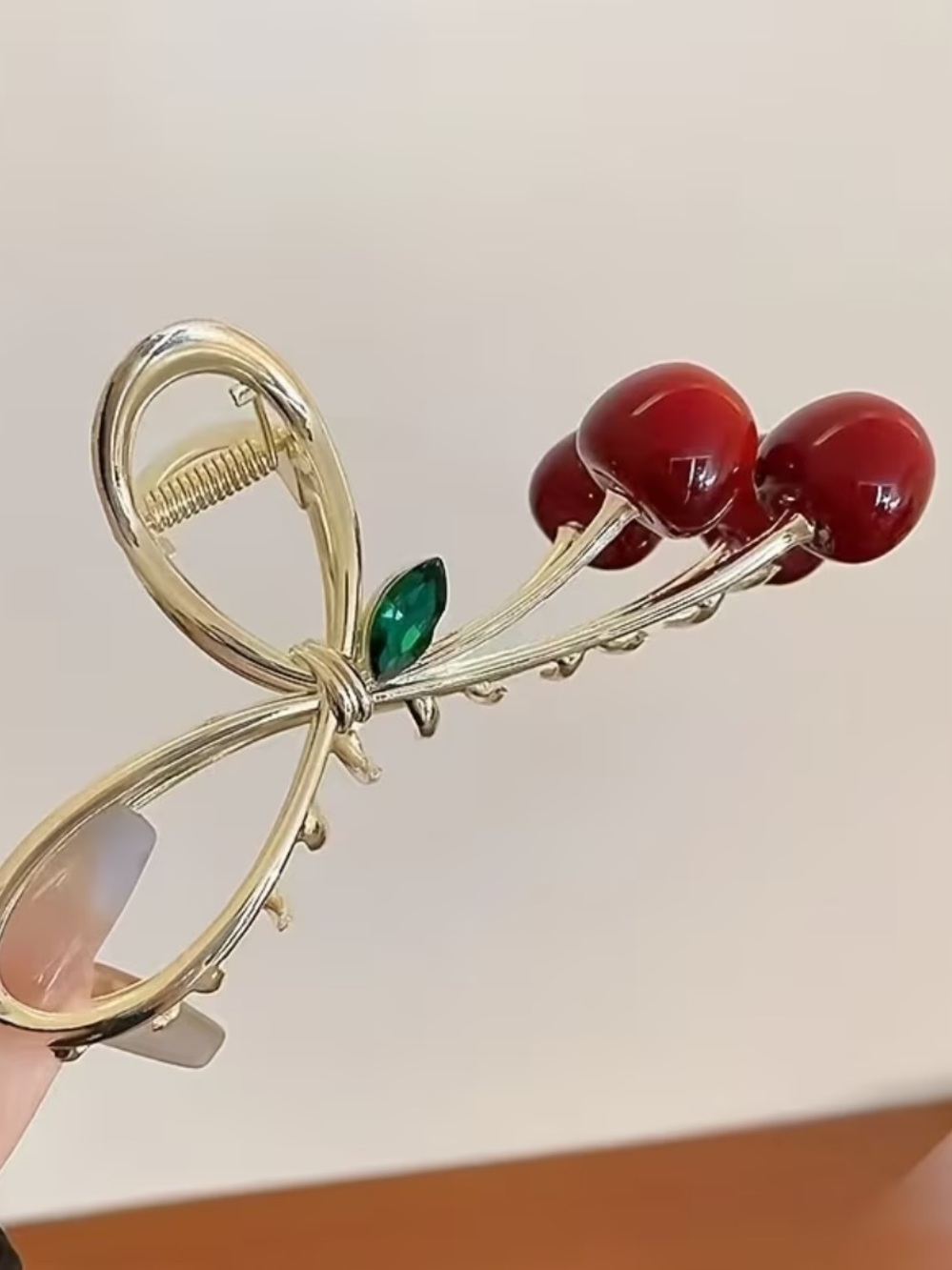 Red Cherry Hair Clip - Picture 3 of 3